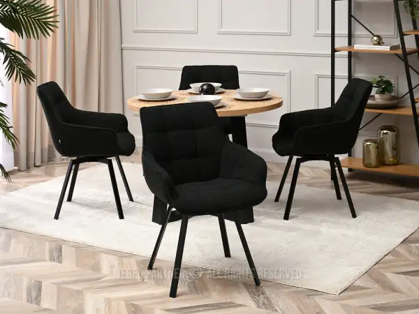 Komfort i design - Krzesło tapicerowane tkaniną boucle do Twojej jadalni